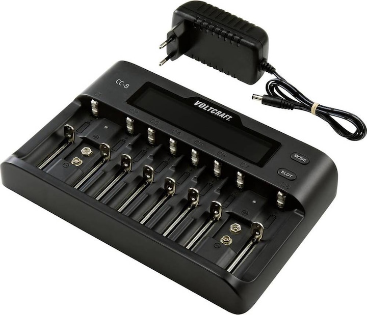 Image du produit Voltcraft Chargeur de piles rondes CC-8 (1 pcs, 10340, 14500, 16340, 17500, 17650, 18490, 18500, 18650, 21700, 22650, 26500, 26650, Sous-C, A, 9V Block, AA, AAA, Chargeurs sans batterie)