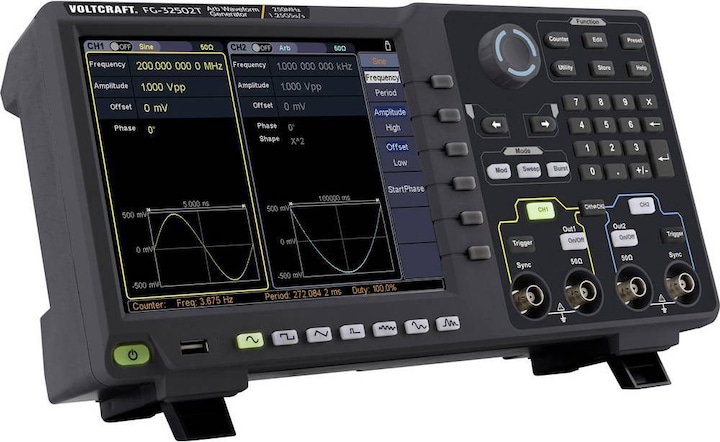 Image du produit Voltcraft Générateur de signaux arbitraires 250 MHz à deux canaux avec commande par écran tactile