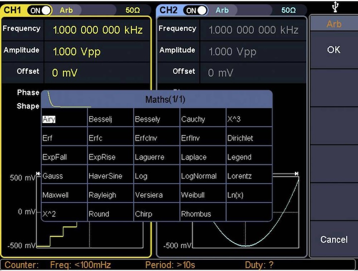 Actual product image Voltcraft 250 MHz Zweikanal-Arbiträr-Signalgenerator mit Touchscreen-Bedienung