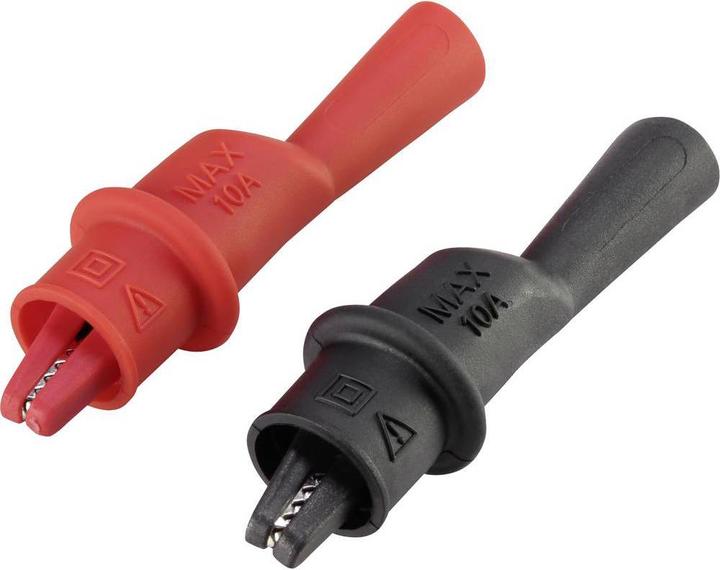 Image du produit Voltcraft Pince crocodile mâle 4 mm CAT III 1000 V, CAT IV 600 V Noir, Rouge MSK-104