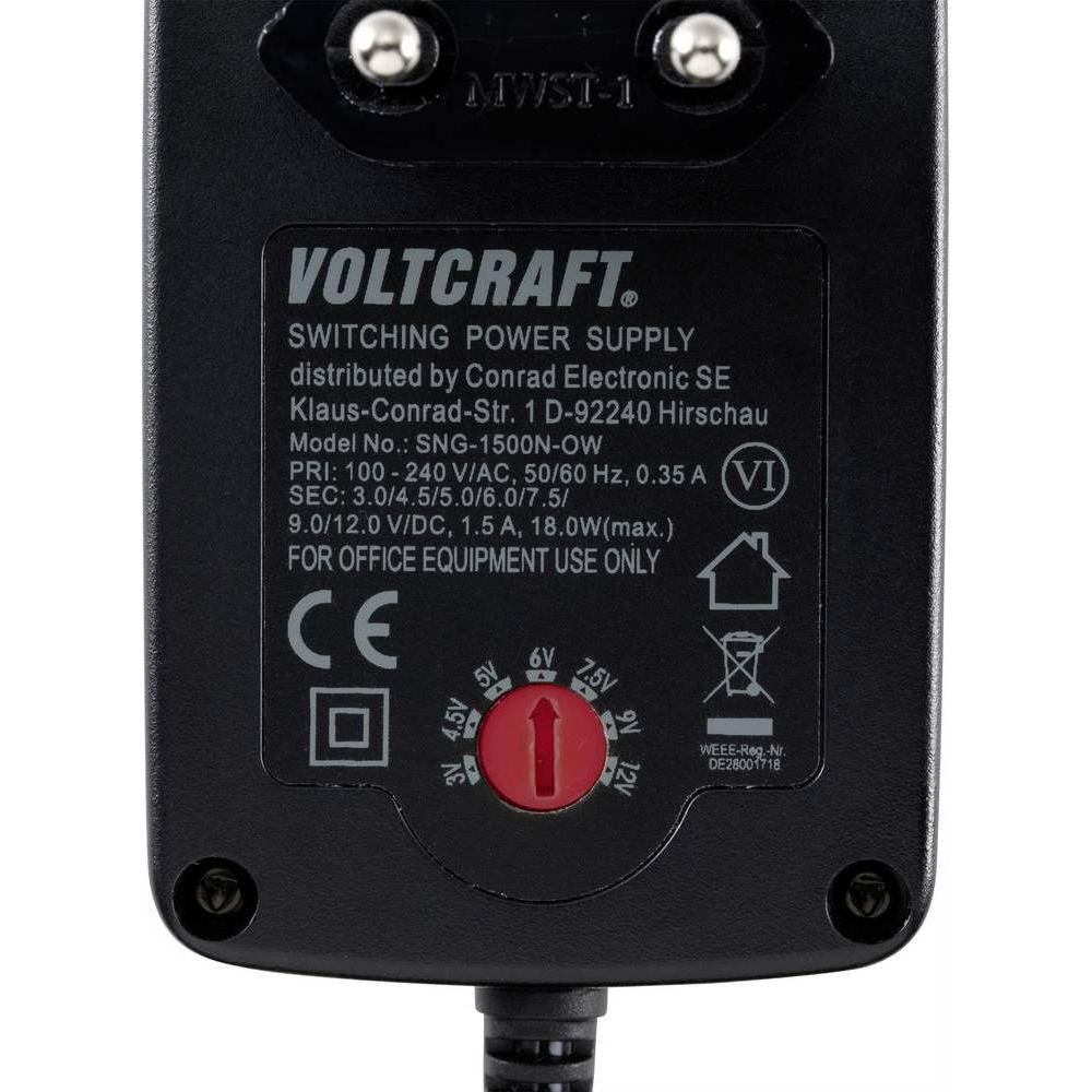 Thumbnail - Voltcraft Sng-1500N-Ow Steckernetzteil, Universalladegerät