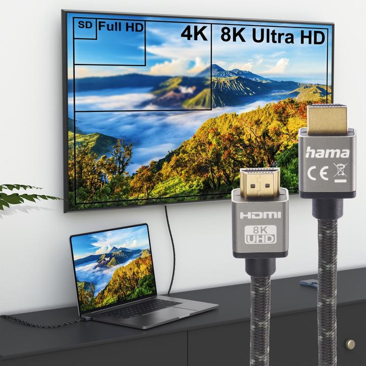 Produktbild Hama HDMI Typ A — HDMI Typ A (2 m, HDMI, 2.1)