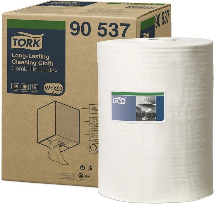Image du produit Tork Chiffons de nettoyage longue durée Blanc W1/2/3 90537 (1 x)