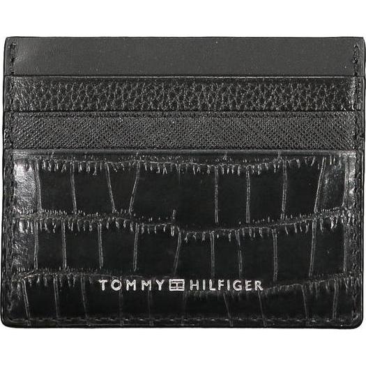 Tommy Hilfiger, Uomini, Portafoglio, Black Leather Mens Wallet, Nero