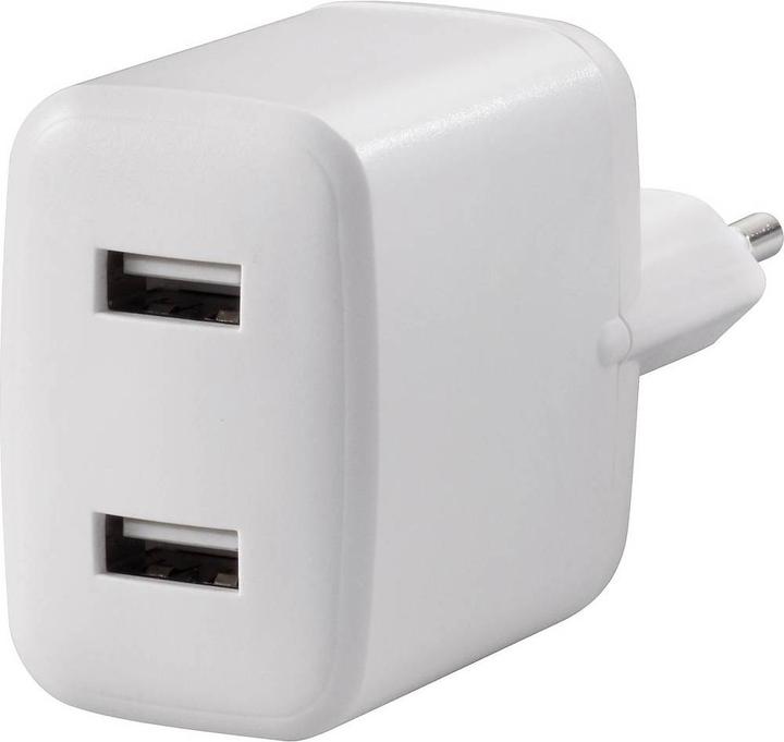 Voltcraft USB Charger, 2x USB-A, 24W, white (24 W)