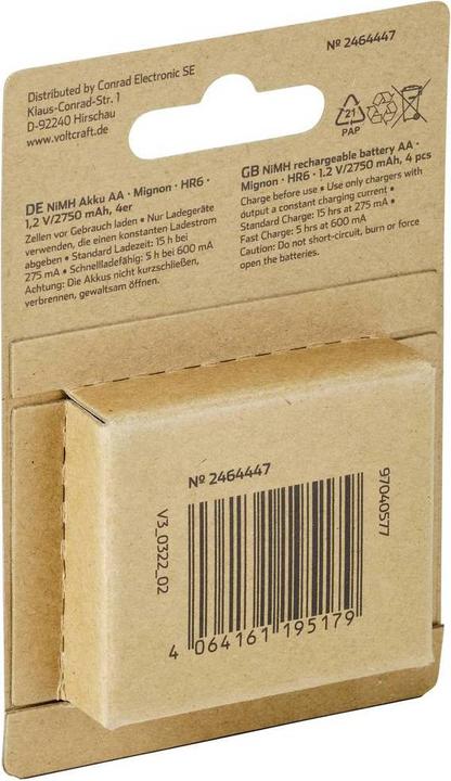 Actual product image Voltcraft HR06 SE (4 pcs., AA, 2750 mAh)