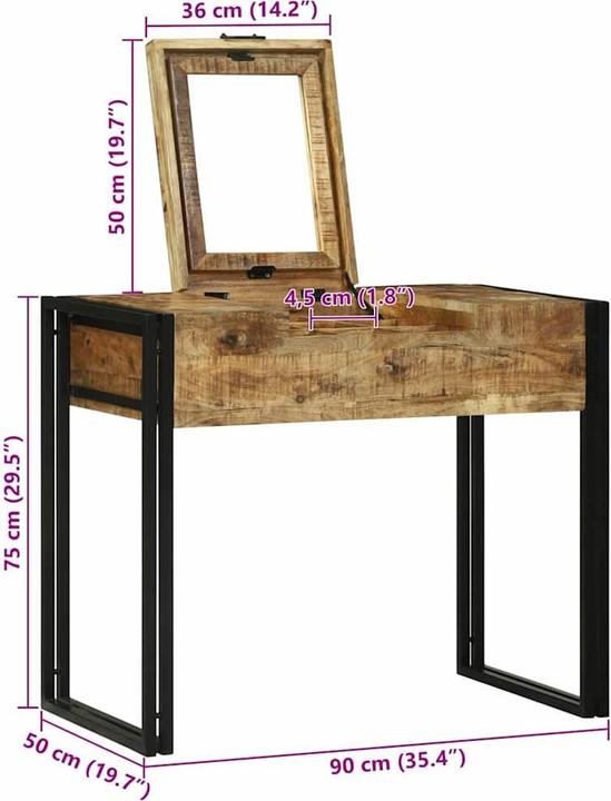 Immagine prodotto VidaXL Tavolino da toilette (90 x 50 x 75 cm)