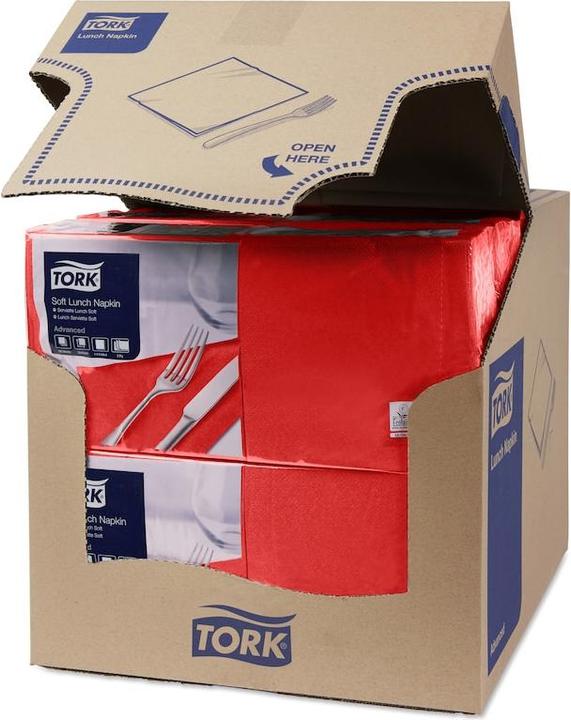 Actual product image Tork 477861 Papierserviette Rot 150 Stück(e) (150 pcs., 33 x 33 cm)