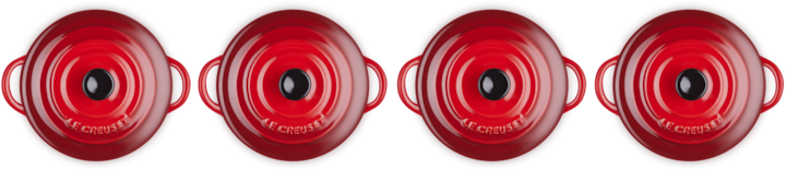 Image du produit Le Creuset Set de 4 mini-cocotte «rouge cerise»