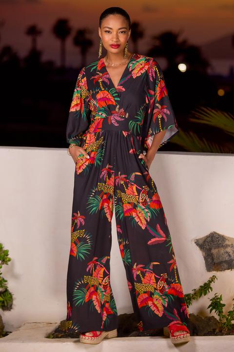 Produktbild Joe Browns Printed Jumpsuit with Deep V Neck and Floaty Sleeves (36)