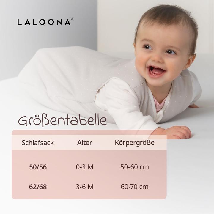 Produktbild La Loona LaLoona Schlafsäcke Schlafsack wattiert - Dots - Light Taupe (3-Jahreszeiten, Frühling, Herbst, Winter)