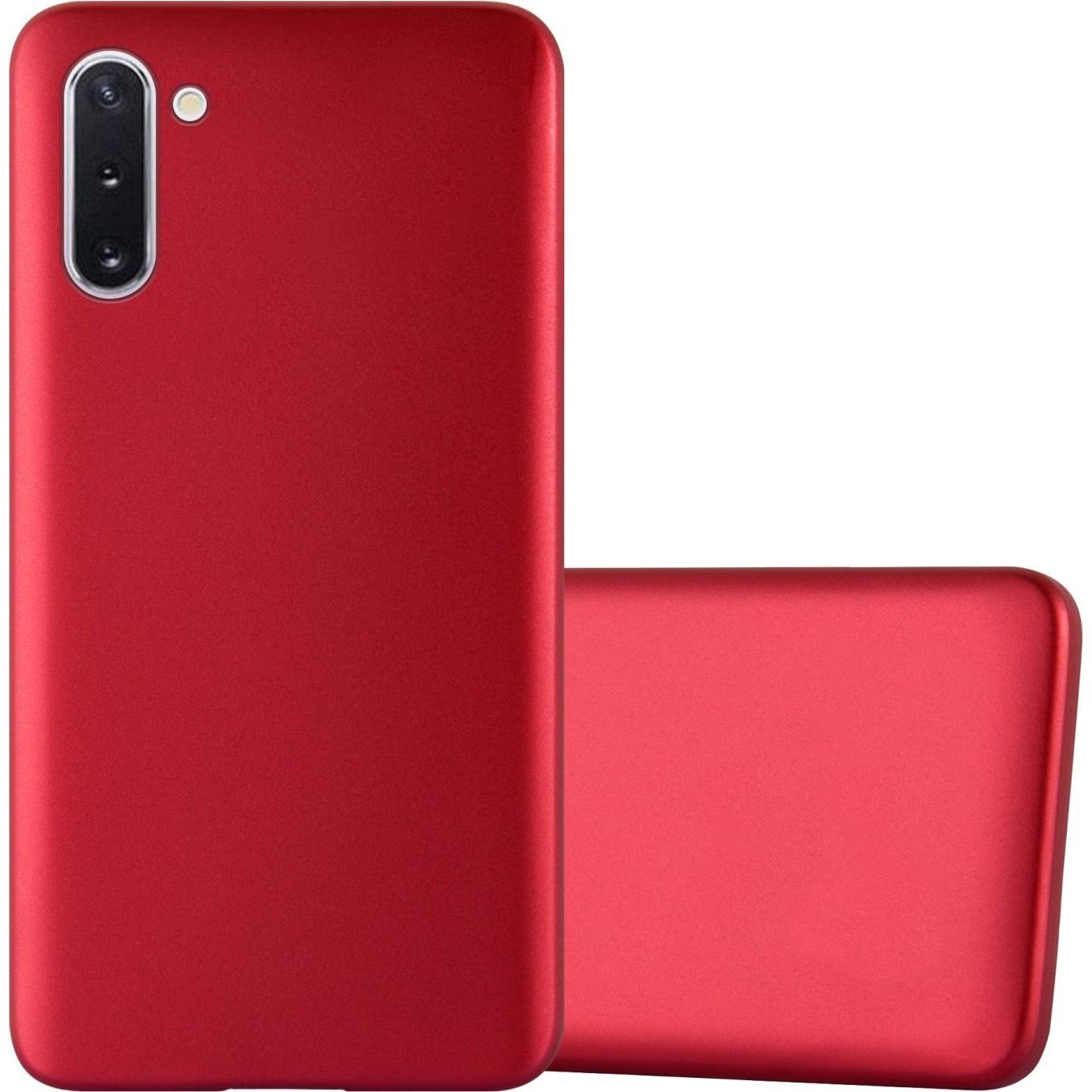 Cadorabo TPU Matt Metallic Cover (Samsung Galaxy Note 10), Smartphone Hülle, Rot