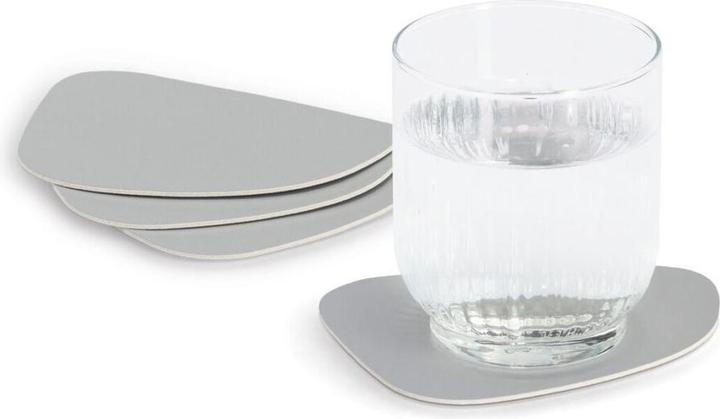 Actual product image Zeller Present Glasuntersetzer-Set Kunstleder 2-farbig 4-teilig 10x12 cm (4x, Glass coaster)