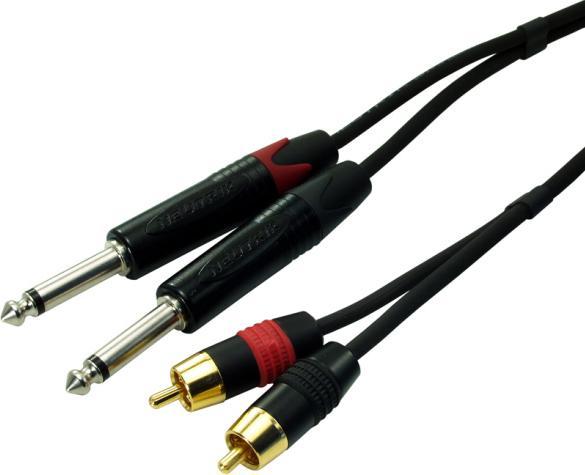 Immagine prodotto Contrik Cavo siamese 2x Cinch to 2x Plug 2pol (6 m, Cinch, Jack 6,3 mm)