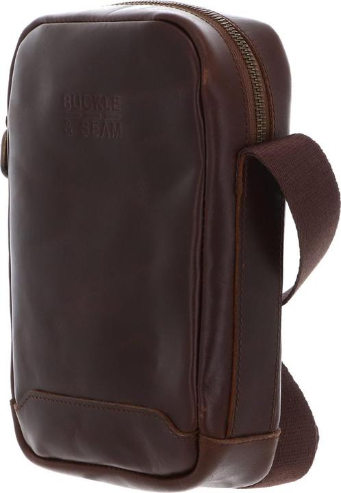 Actual product image Buckle & Seam Leder Crossbody Bag Runner Braun/Blau