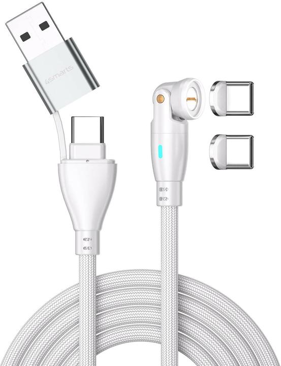4smarts Cavo magnetico USB-C/A 540° GravityCord (1.80 m, USB 2.0, 100 W)