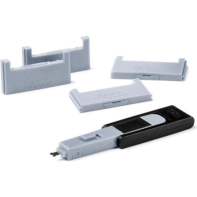 Smart Keeper 4 x CF Port Schlösser mit 1 x Mini Typ Schlüssel, Notebook Security, Grau