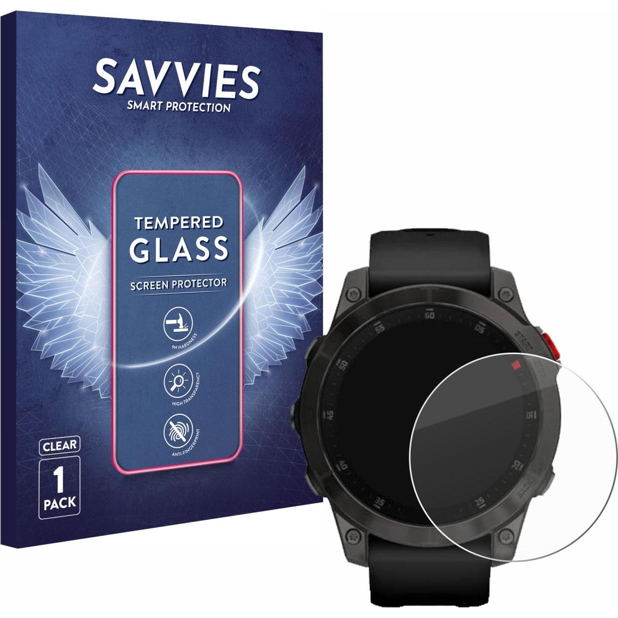 Thumbnail - Savvies Panzerglas Hartglas Displayschutz, Smartwatch Schutzfolie, Transparent