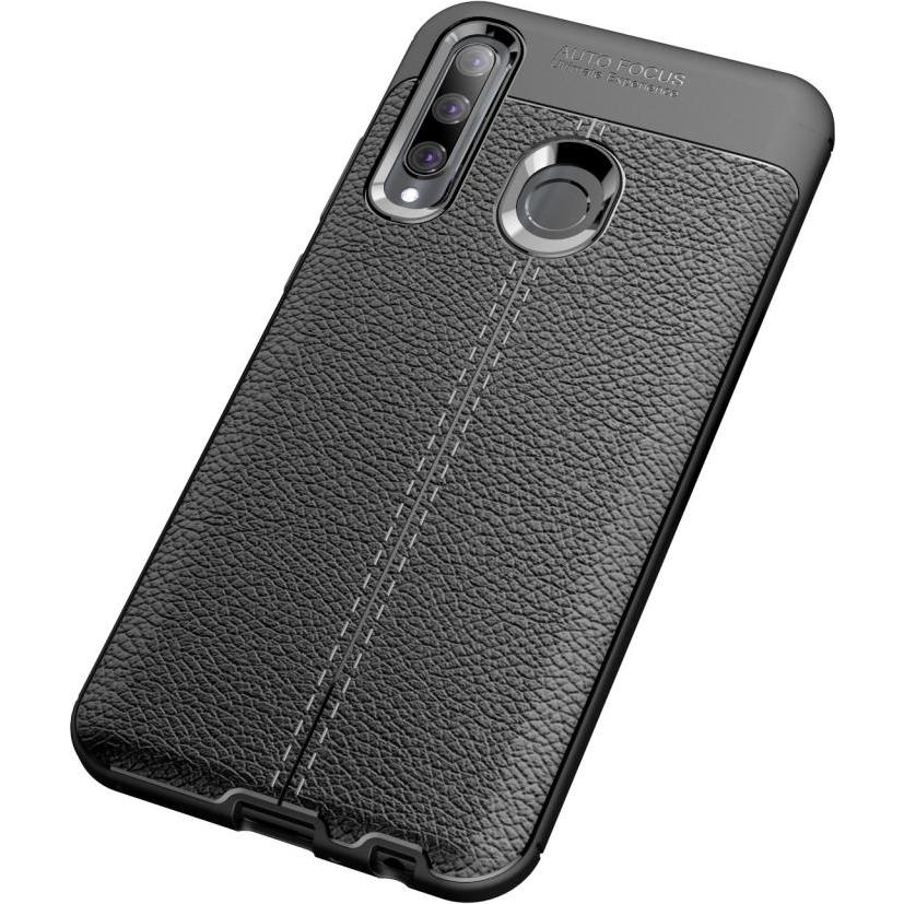 Thumbnail - Screenguard Huawei P Smart+ 2019 Hülle Leather Design TPU Cover (Huawei P Smart+ (2019)), Smartphone Hülle, Schwarz