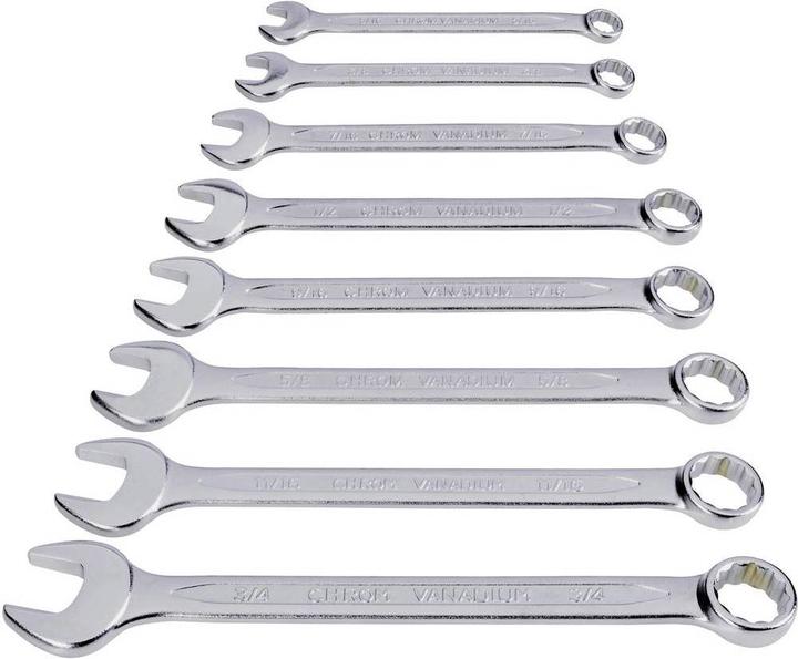 Produktbild Toolcraft Ring-/Maulschlüsselsatz 8tlg (1/2", 11/16", 3/4", 3/8", 5/16", 5/8", 7/16", 9/16")