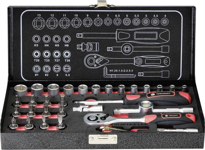 Produktbild Toolcraft Steckschlüsselsatz 6.3 mm (1/4”) 36tlg (6.3 mm)