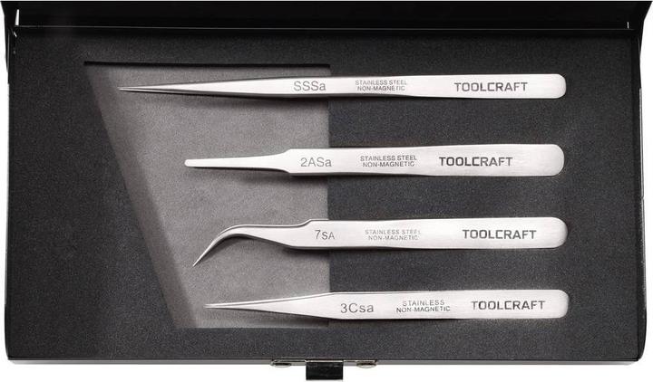 Productafbeelding Toolcraft Pincet 4 stuks SS SA, 2