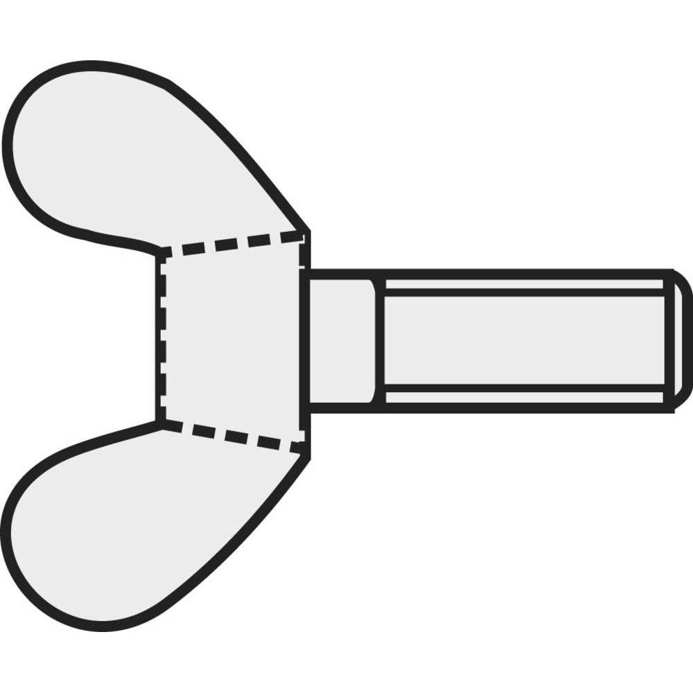 Toolcraft, Schrauben, Flügelschrauben (10 Schrauben pro Stück)