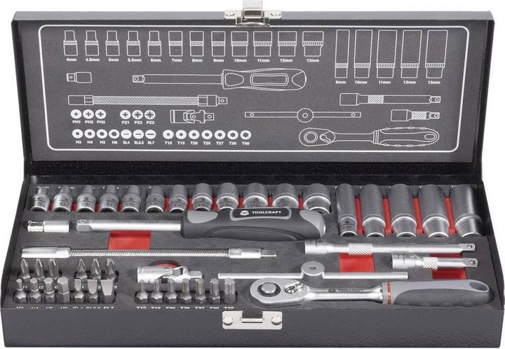 Actual product image Toolcraft Socket wrench set metric 1/ (1/4")