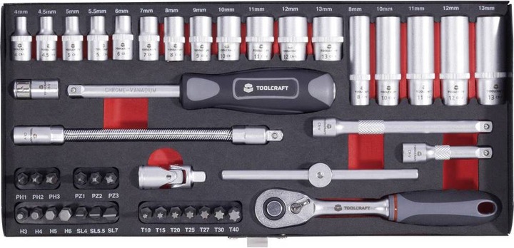 Produktbild Toolcraft Steckschlüsselsatz 6.3 mm (1/4”) 45tlg (6.3 mm)