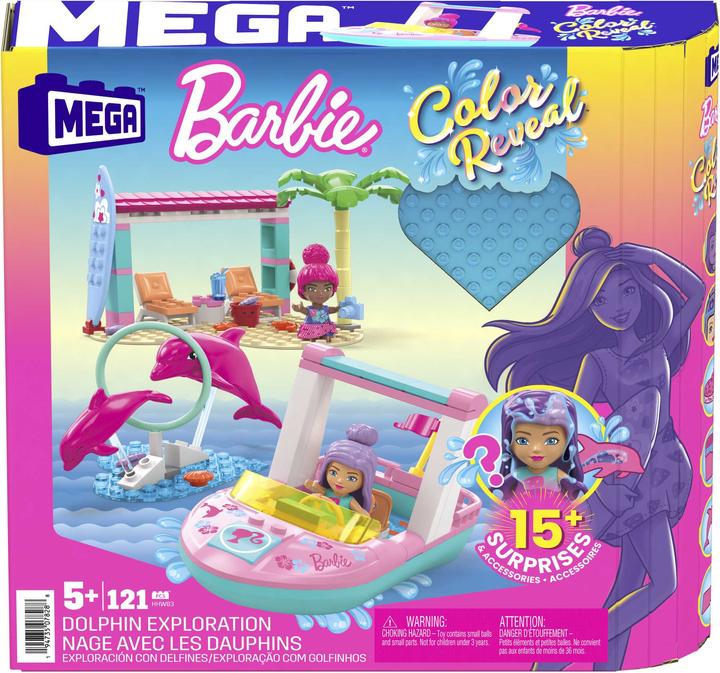 Immagine prodotto Mattel Mega Construx Barbie - Set di costruzioni apribili a colori per l'avventura dei delfini