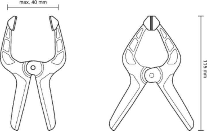 Produktbild Toolcraft 4er Federzwinge 40 mm 5 kg (40 mm)