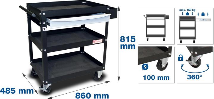 Productafbeelding BGS Werkplaatswagen, 1 lade, open (1 x)