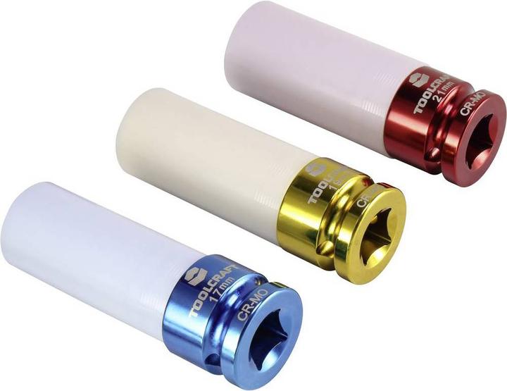 Actual product image Toolcraft Impact wrench nut set, 3 pcs. (21 mm, 19 mm, 17 mm)