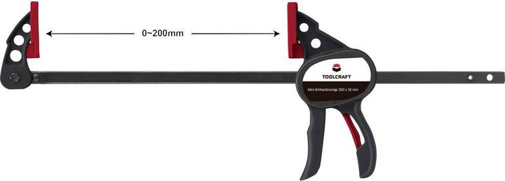 Image du produit Toolcraft Mini serre-joint à une main 200 X 35 mm 250 Nm (200 mm)