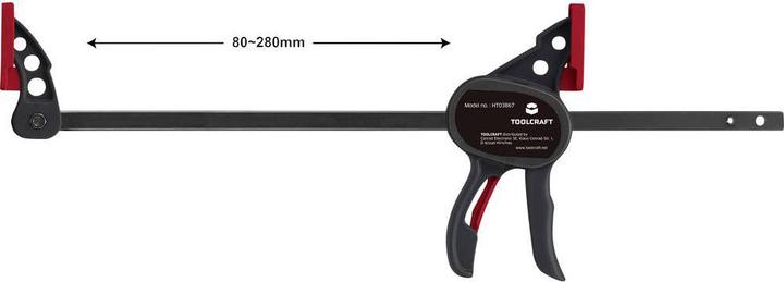 Image du produit Toolcraft Mini serre-joint à une main 200 X 35 mm 250 Nm (200 mm)