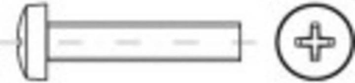 Productafbeelding Toolcraft Ovale schroeven M4 8 mm kruis (200 Schroeven per stuk)