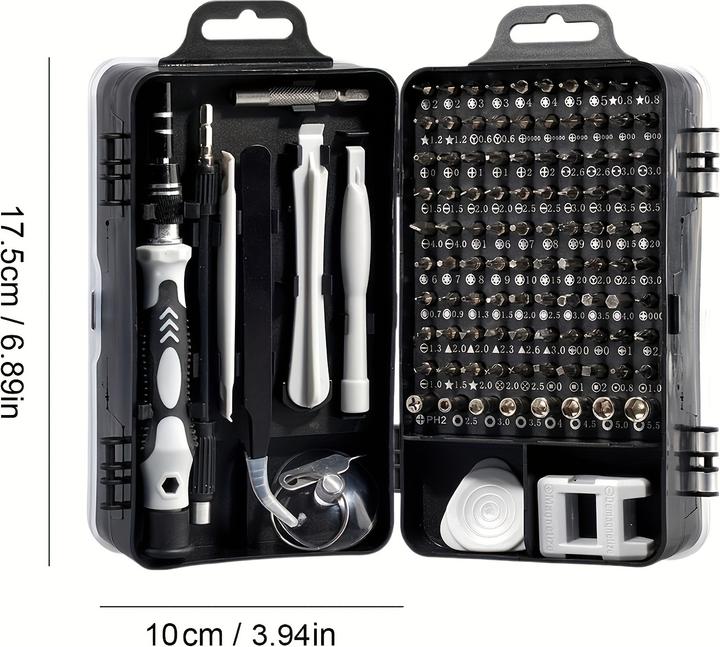 Image du produit PhoneLook Kit de tournevis multifonction 115 en 1 avec embouts spéciaux et aimantation forte Boite à outil pro