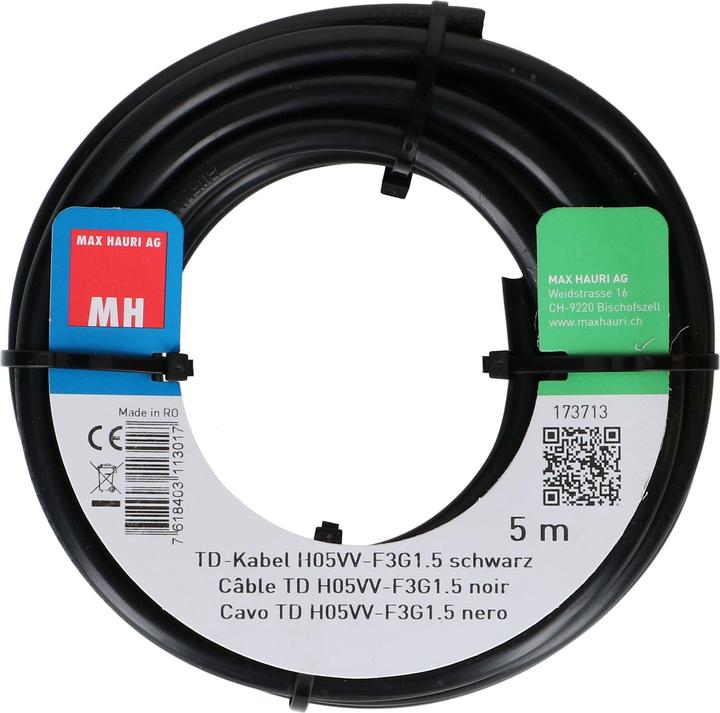 Image du produit Max Hauri Câble TD H05VV-F3G1.5 (5 m)