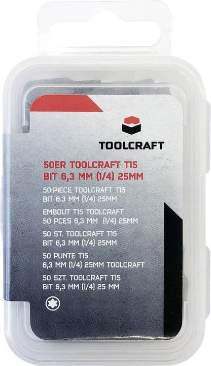 Actual product image Toolcraft 50 pcs T 15 Torx bit S2 steel (T 15)
