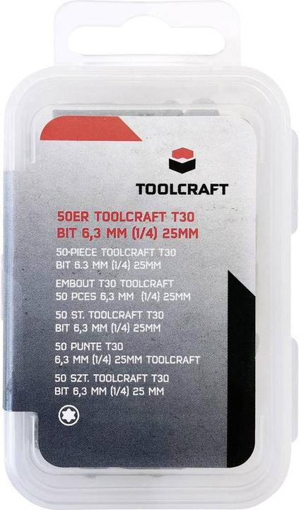 Actual product image Toolcraft 50 pieces Bit T30 6.3 mm (1/4") 25 mm (T 30)