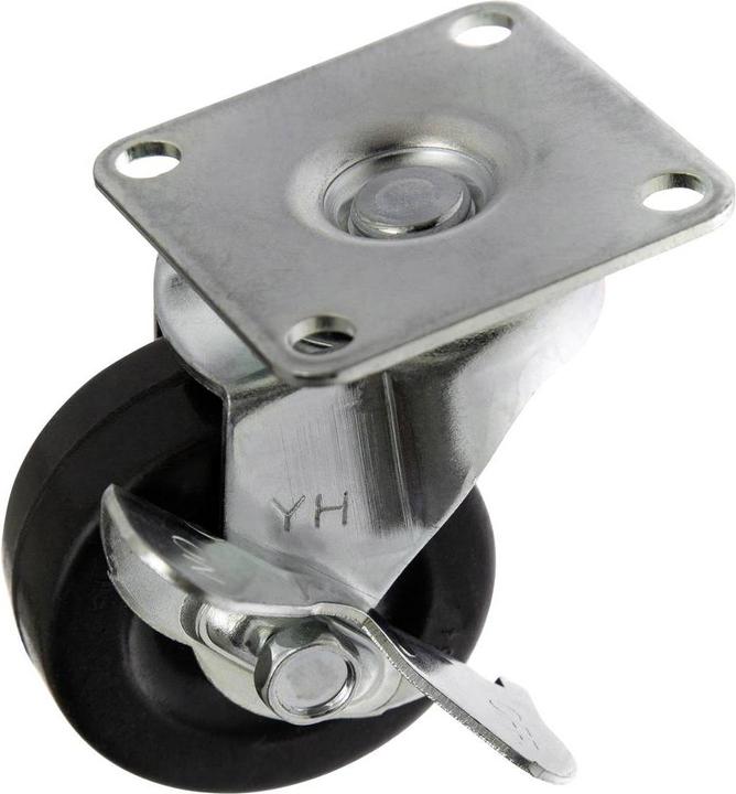 Actual product image Toolcraft Swivel castor 50 mm with parking brake and screw-on plate