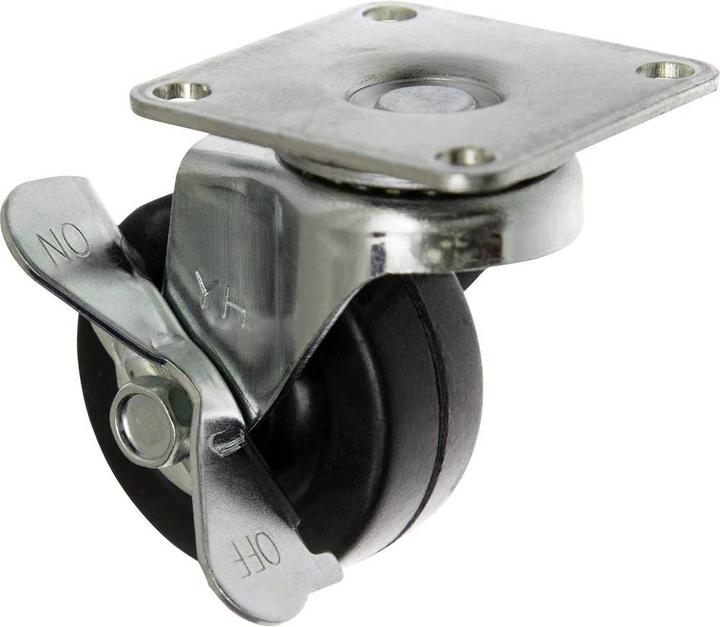 Actual product image Toolcraft Swivel castor 50 mm with parking brake and screw-on plate