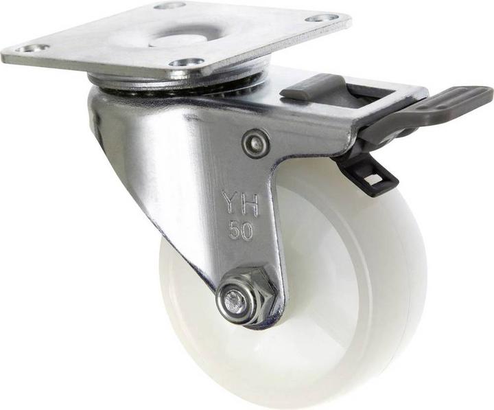 Image du produit Toolcraft Roulette pivotante avec frein de stationnement 50 mm avec plaque à visser Polyamide