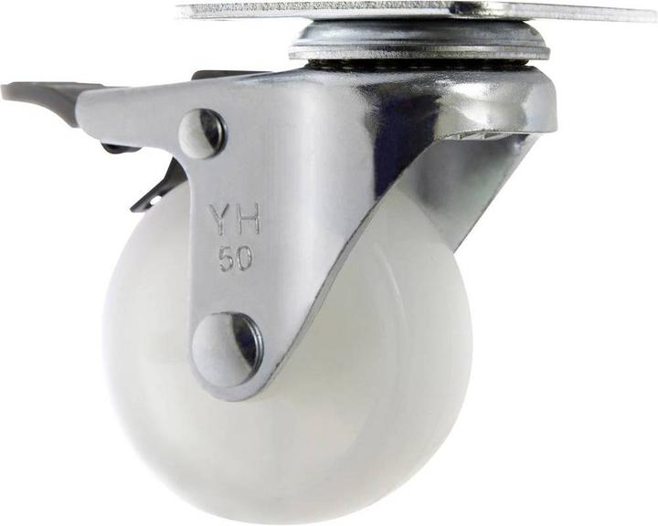 Image du produit Toolcraft Roulette pivotante avec frein de stationnement 50 mm avec plaque à visser Polyamide