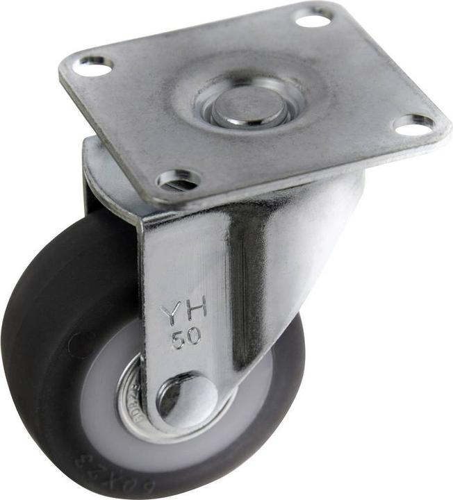 Actual product image Toolcraft Swivel castorTPR Screw plate