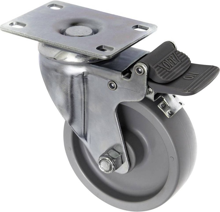 Actual product image Toolcraft Lenkrolle 100 mm mit Feststellbremse und Anschraubplatte