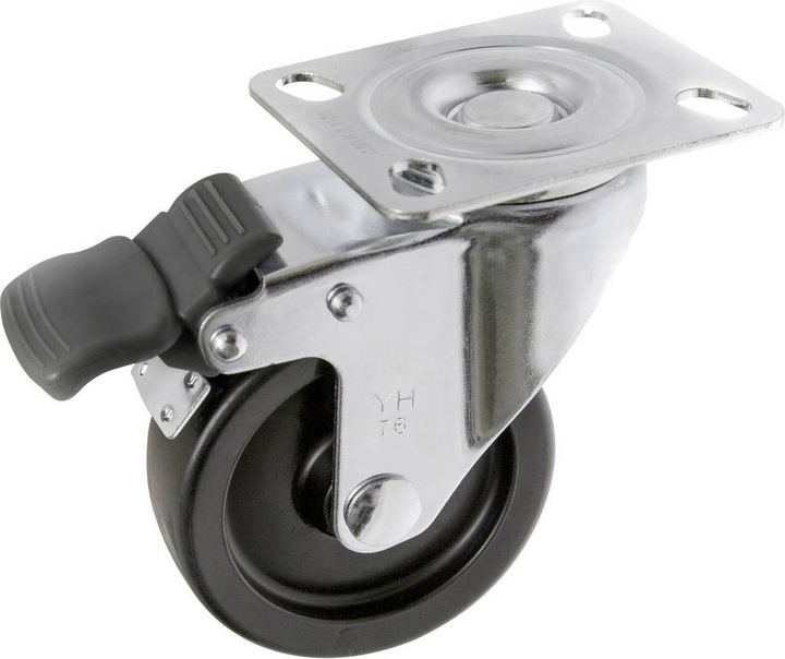 Actual product image Toolcraft Lenkrolle mit Feststellbremse und Anschraubplatte 75 mm Polypropylen