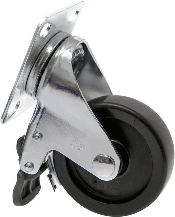 Actual product image Toolcraft Lenkrolle mit Feststellbremse und Anschraubplatte 75 mm Polypropylen