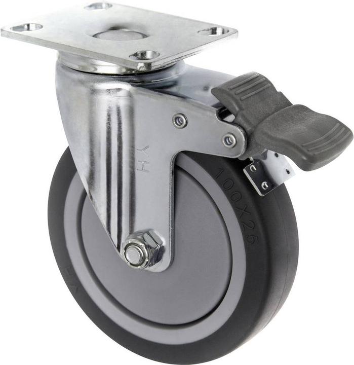 Produktbild Toolcraft Lenkrolle TPR Feststellvorrichtung Schraubplatte
