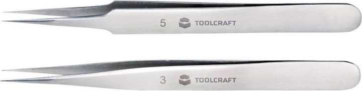 Immagine prodotto Toolcraft Set di pinzette in acciaio inossidabile 120 mm Set di 2